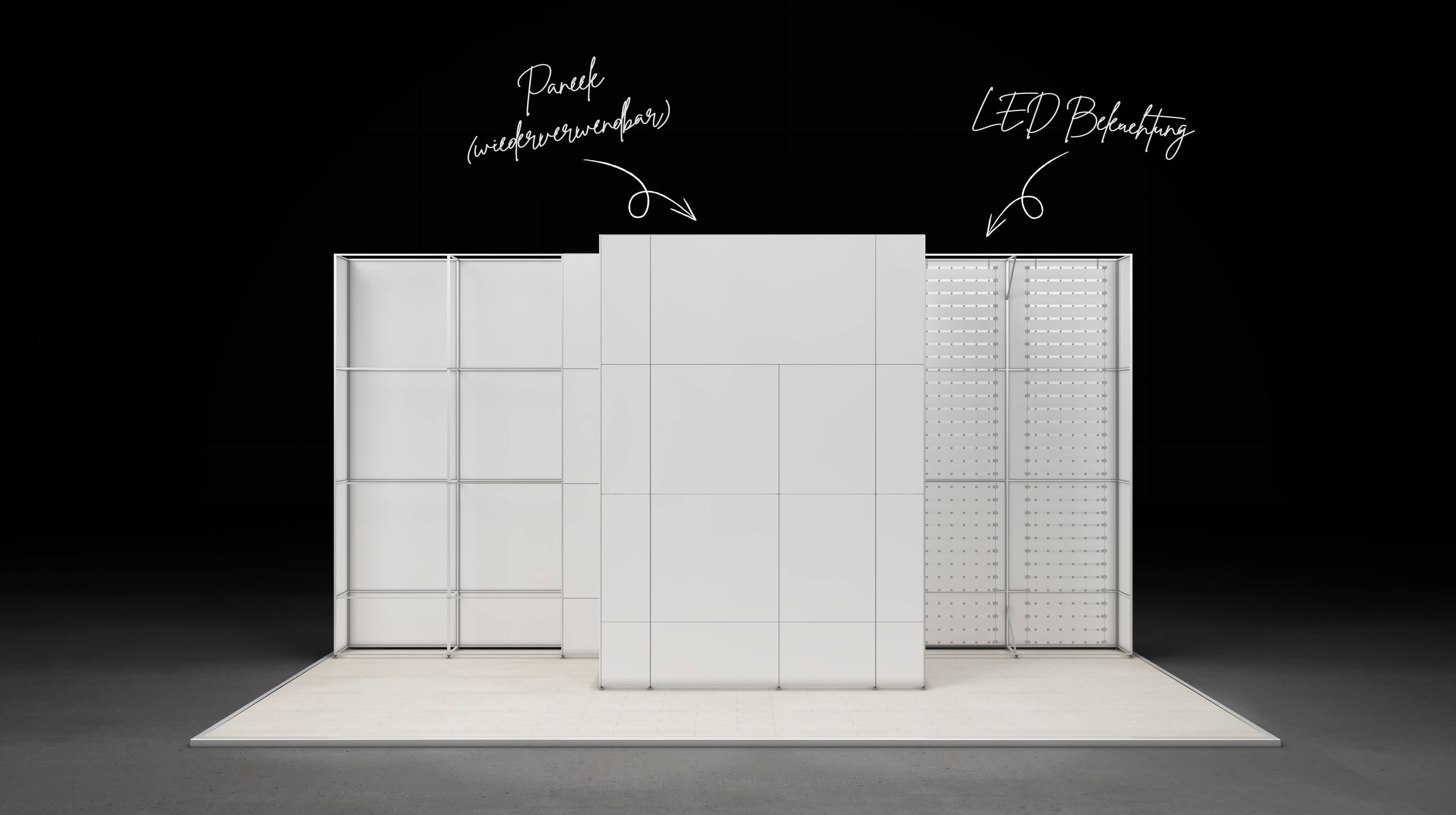 Nachhaltiger Messestand - LED Be- und Hinterleuchtung